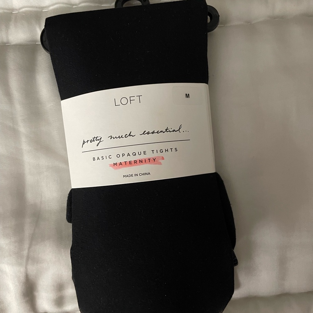 Loft black maternity tights size Medium NWT